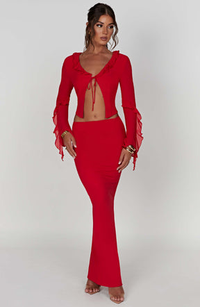 Astrid Maxi Skirt - Red L.F