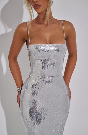 Atari Maxi Dress - Silver K.Y
