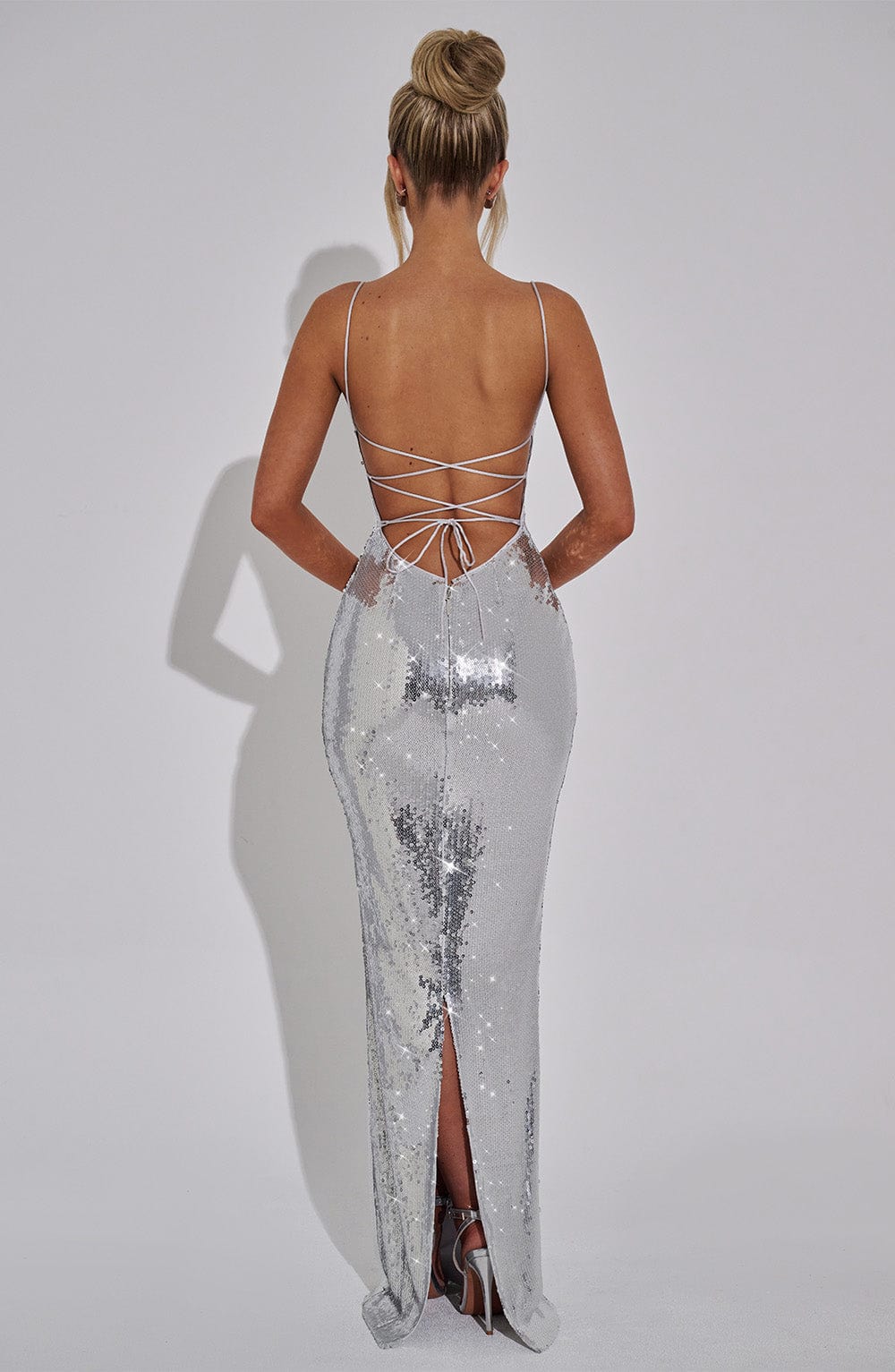 Atari Maxi Dress - Silver K.Y