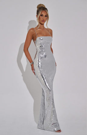 Atari Maxi Dress - Silver K.Y