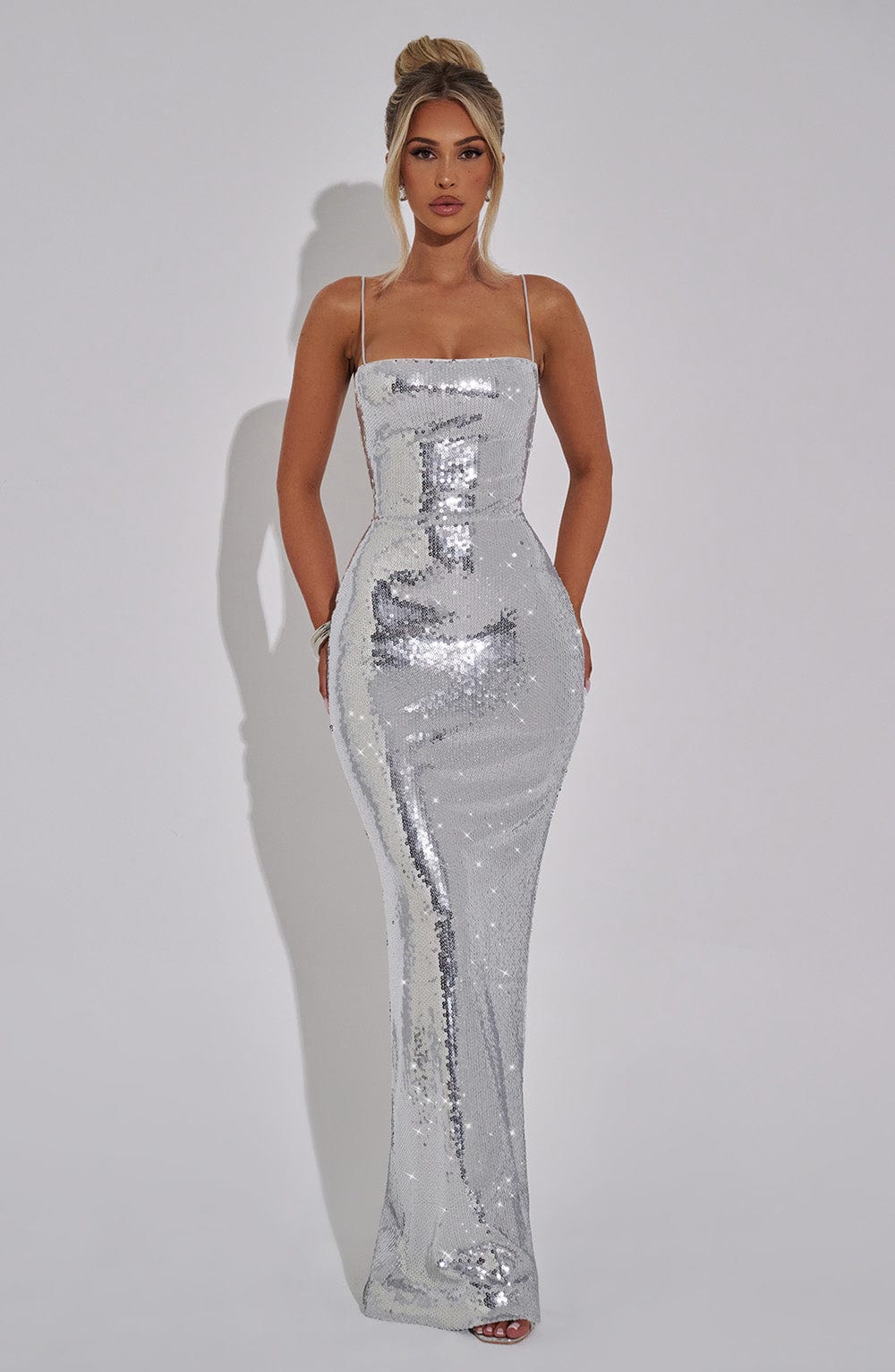 Atari Maxi Dress - Silver K.Y