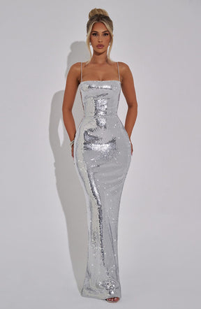 Atari Maxi Dress - Silver K.Y