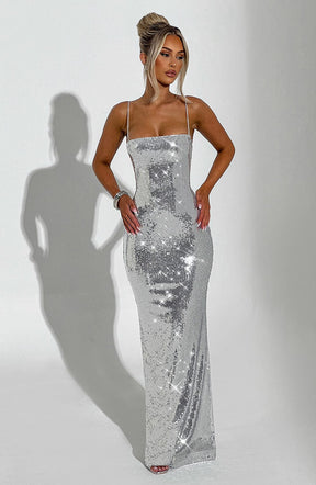Atari Maxi Dress - Silver K.Y