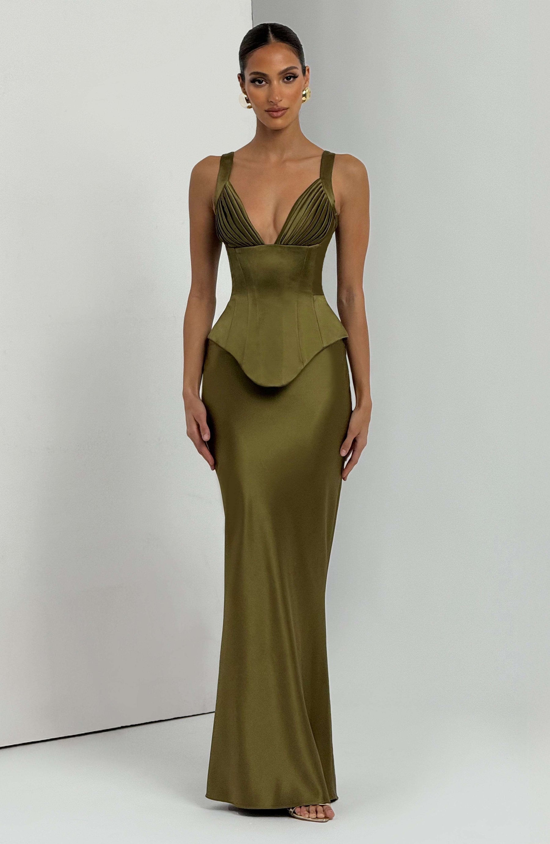 Atlanta Maxi Skirt - Deep Olive M.T
