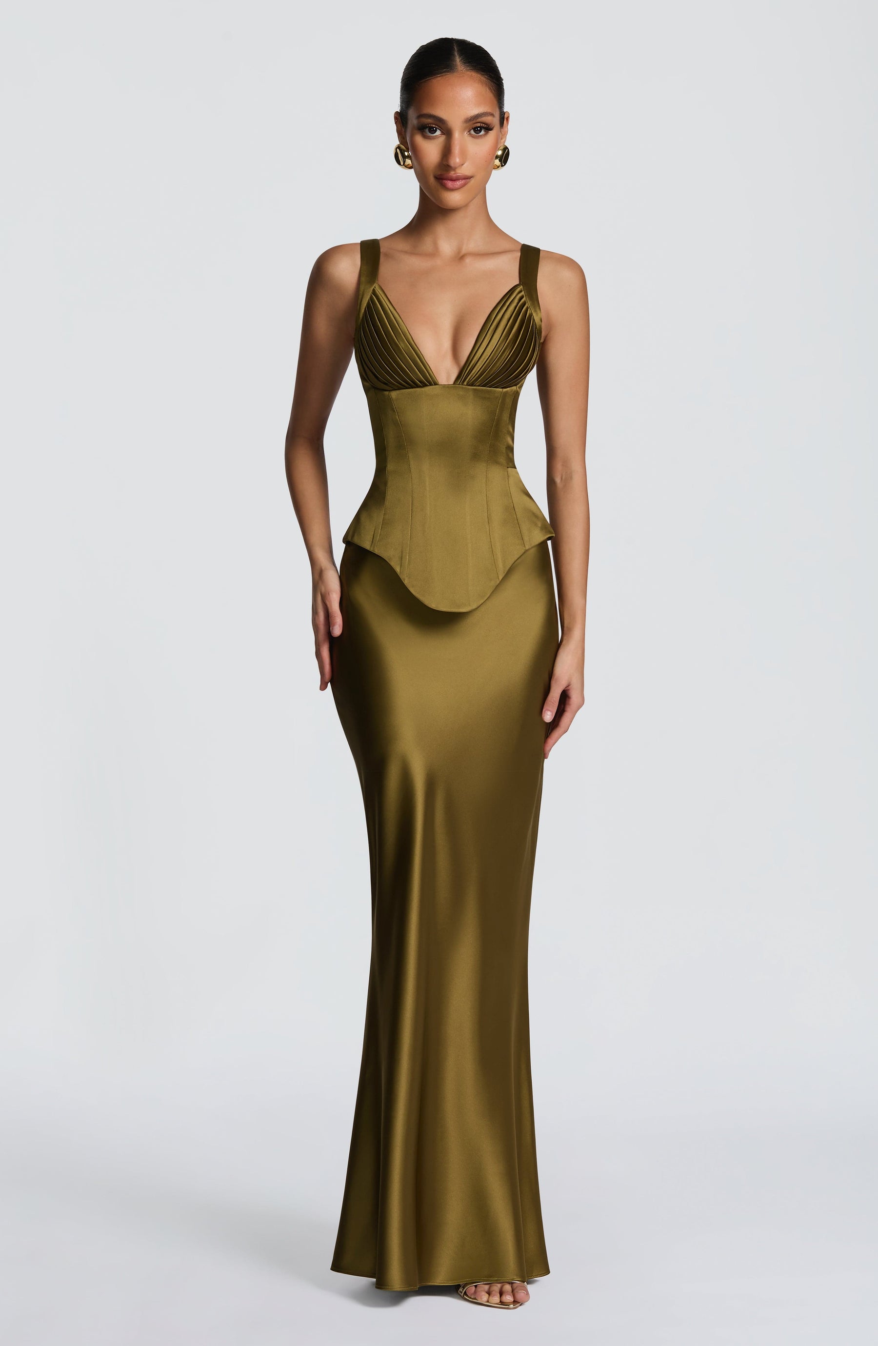 Atlanta Maxi Skirt - Deep Olive M.T