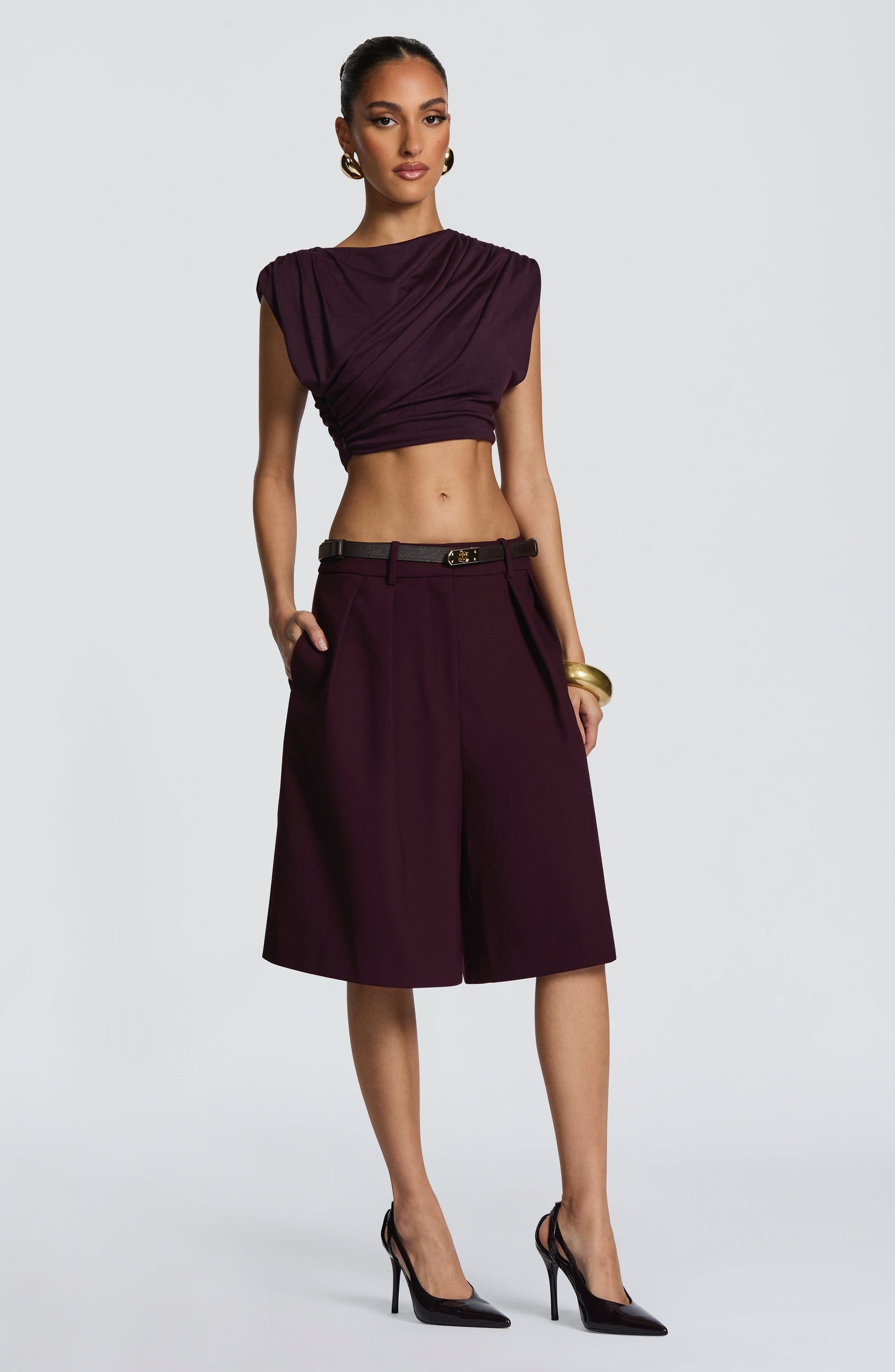 Ausra Bermuda Shorts - Plum S.M