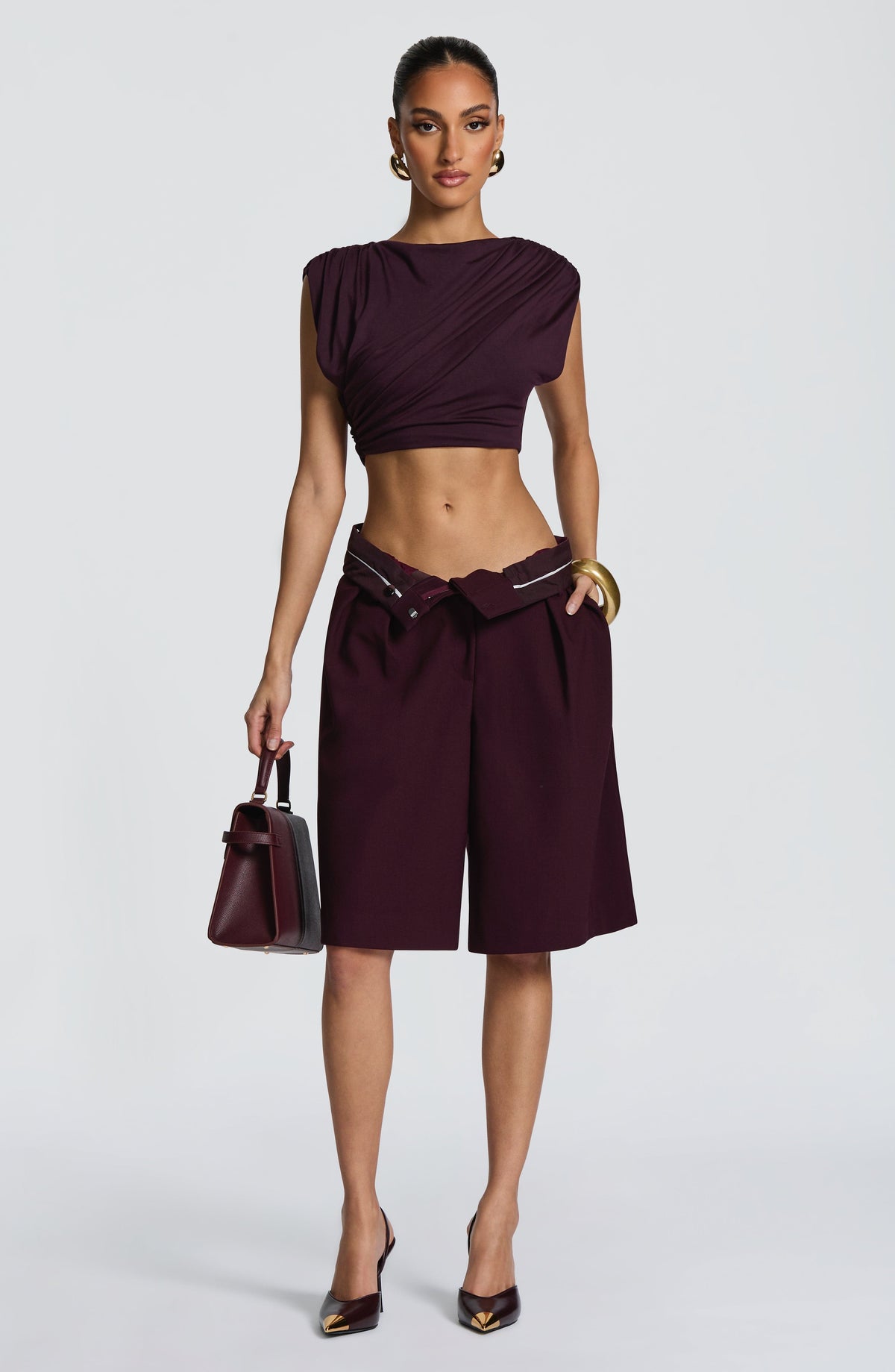Ausra Bermuda Shorts - Plum S.M
