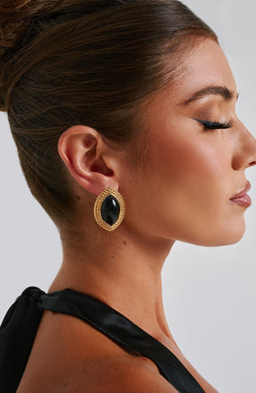 Azra Earrings - Black/Gold T.I