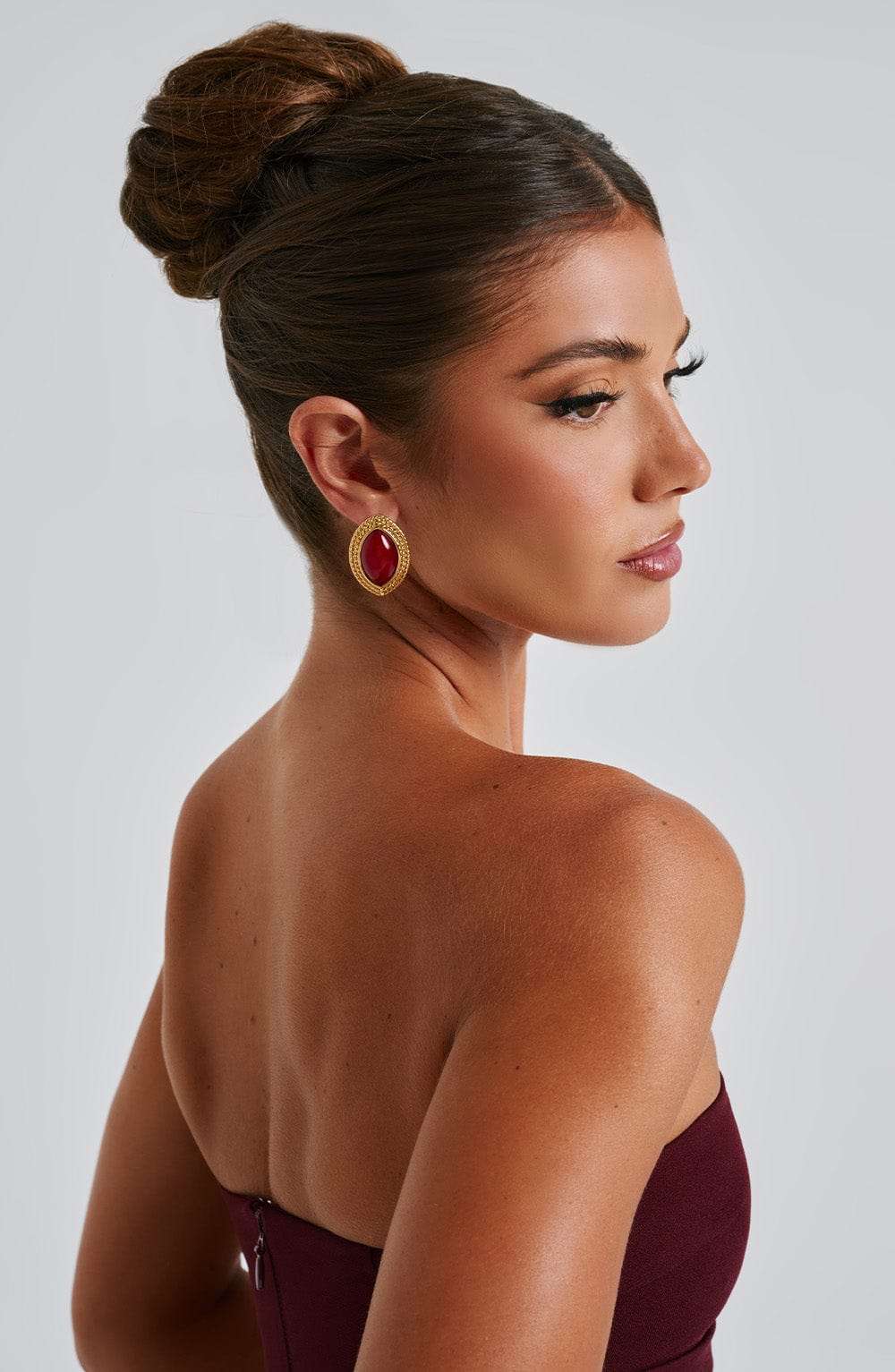 Azra Earrings - Red/Gold T.I