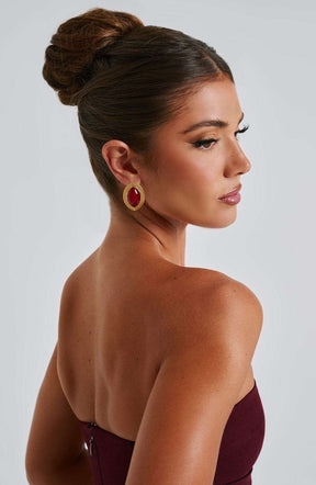 Azra Earrings - Red/Gold T.I