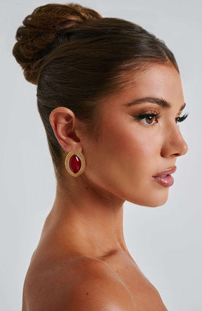 Azra Earrings - Red/Gold T.I