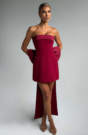 Barbara Mini Dress - Wine M.T