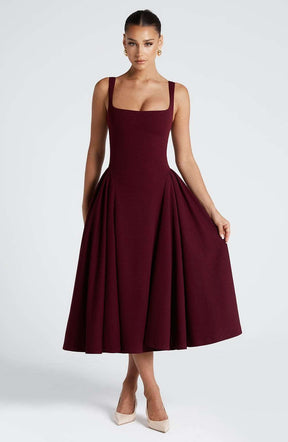 Betty Midi Dress - Cherry Lacquer M.T