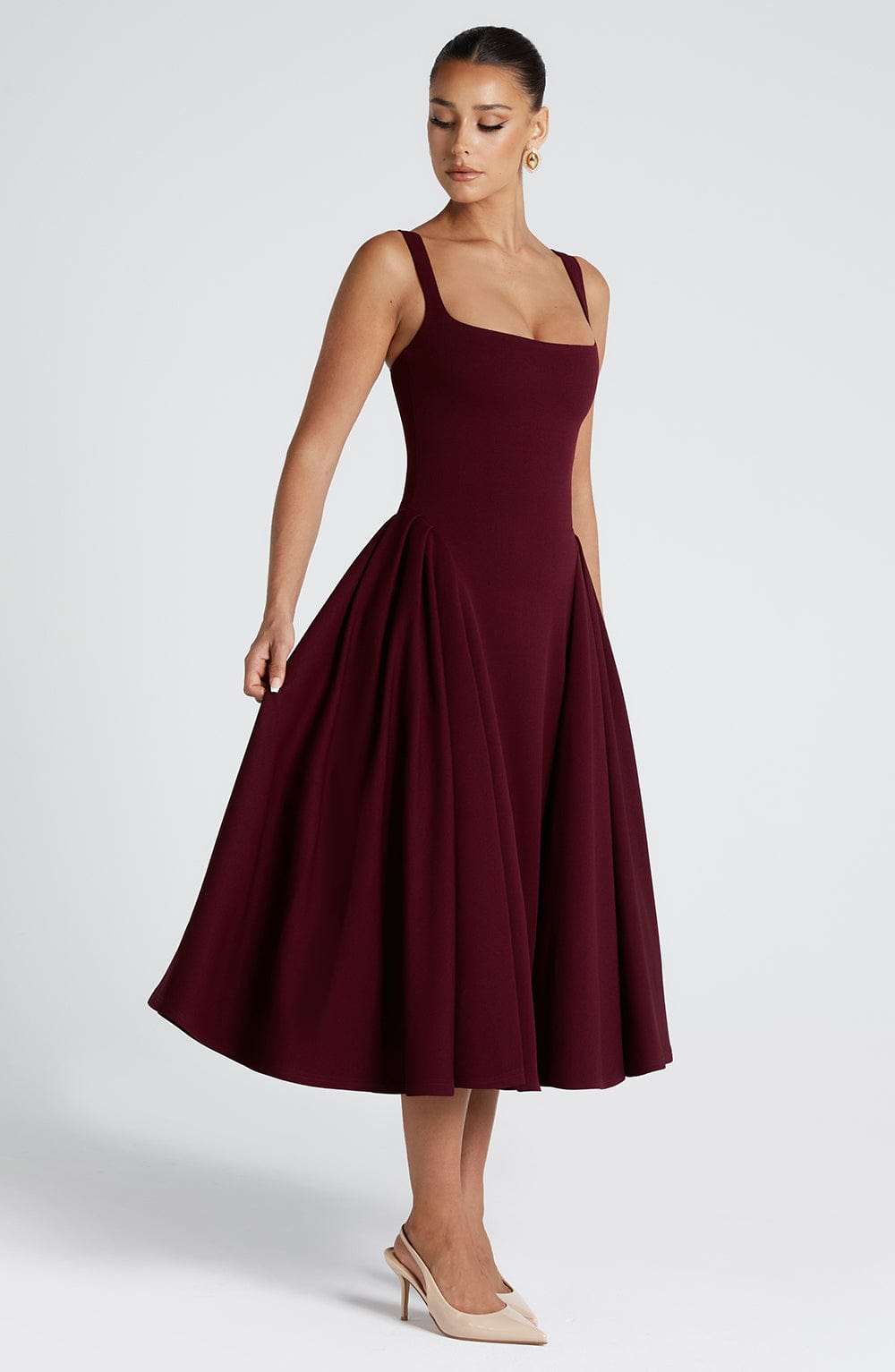 Betty Midi Dress - Cherry Lacquer M.T