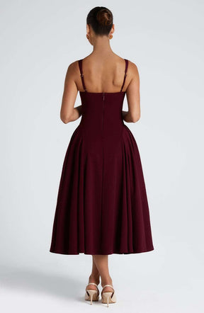 Betty Midi Dress - Cherry Lacquer M.T