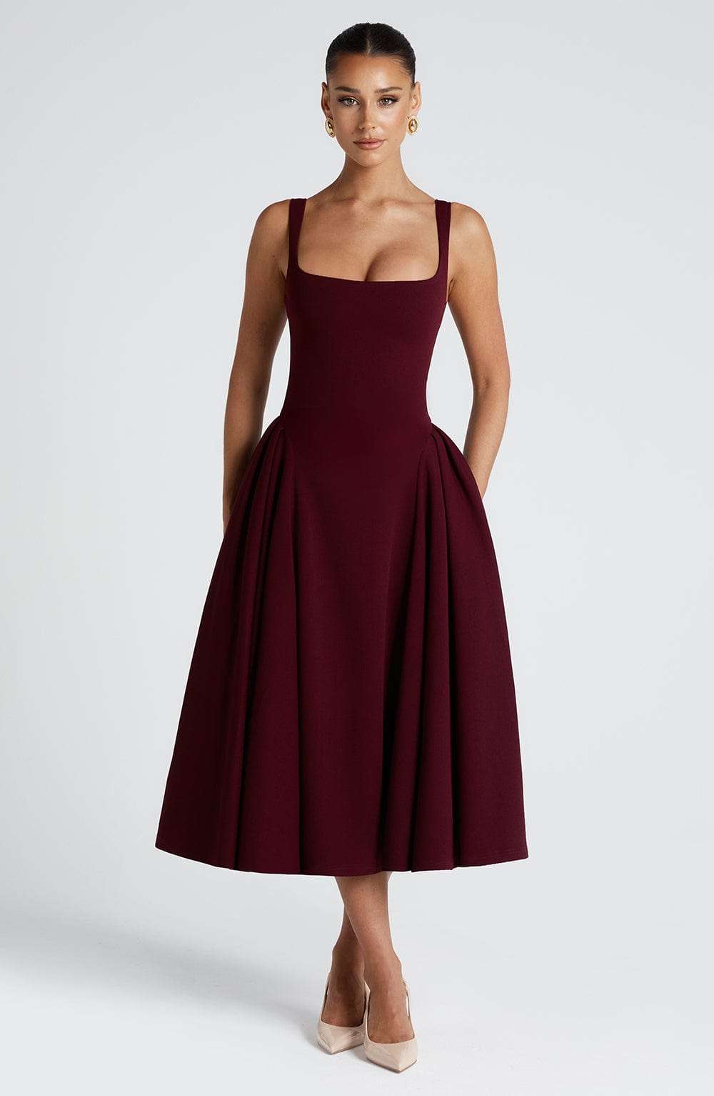 Betty Midi Dress - Cherry Lacquer M.T