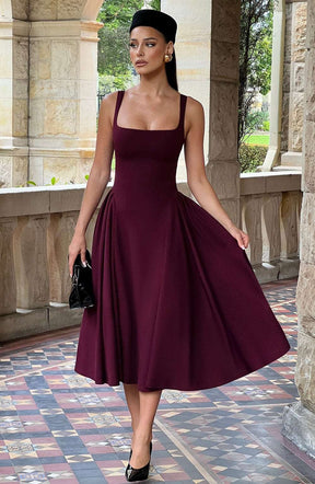 Betty Midi Dress - Cherry Lacquer M.T