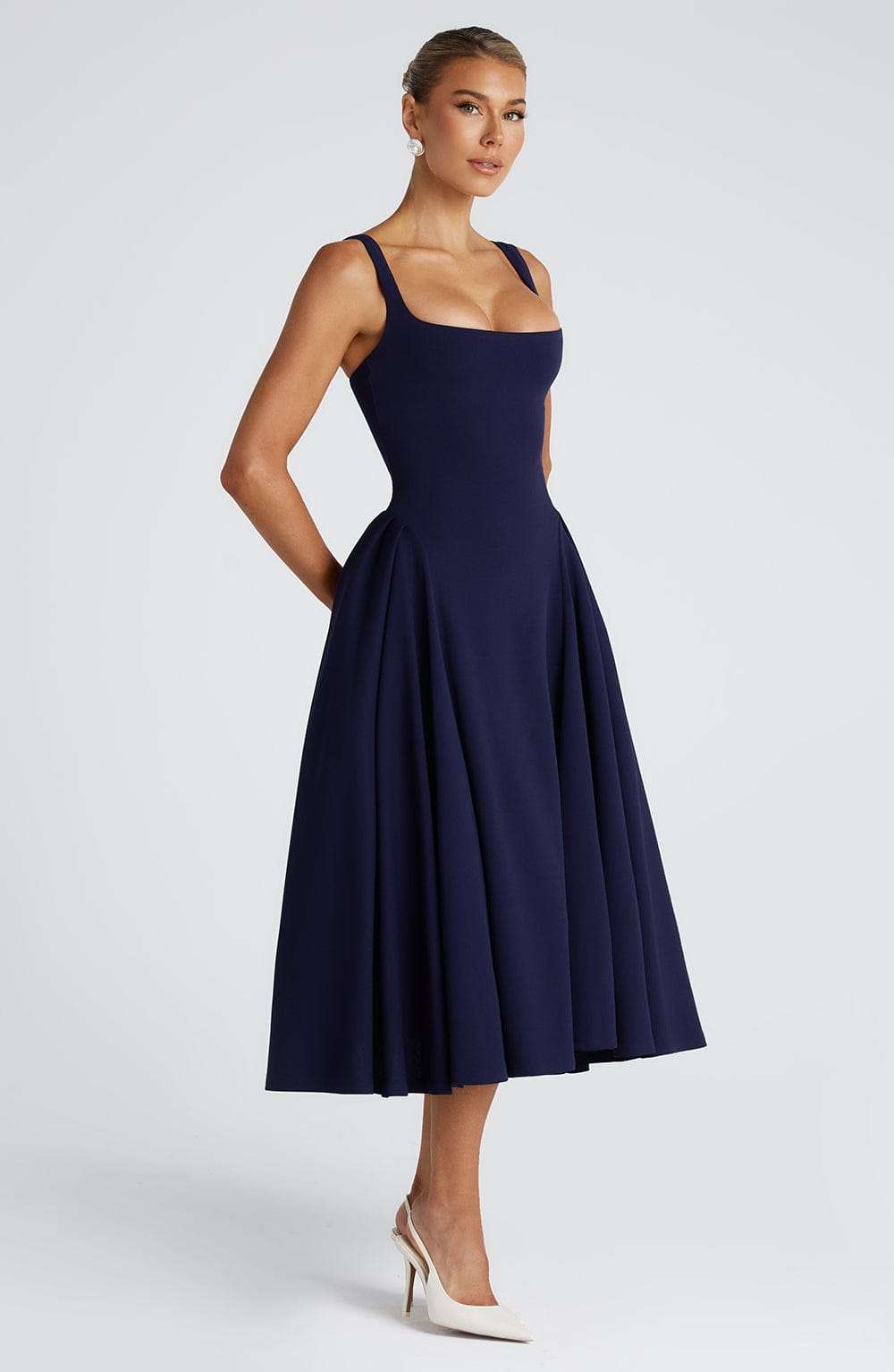 Betty Midi Dress - Navy M.T