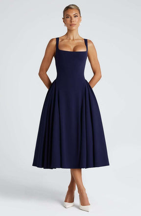 Betty Midi Dress - Navy M.T