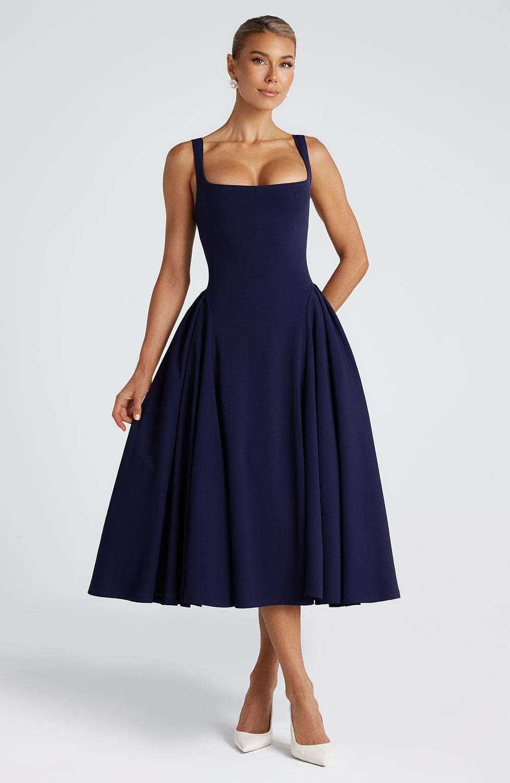 Betty Midi Dress - Navy M.T