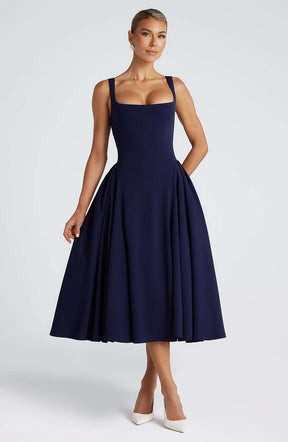 Betty Midi Dress - Navy M.T