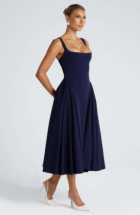 Betty Midi Dress - Navy M.T