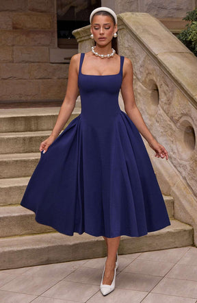 Betty Midi Dress - Navy M.T