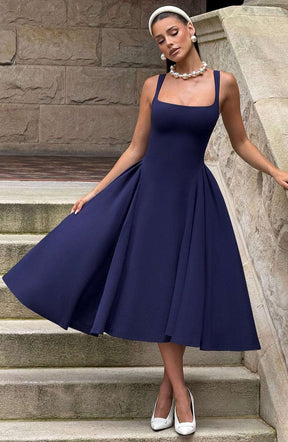 Betty Midi Dress - Navy M.T