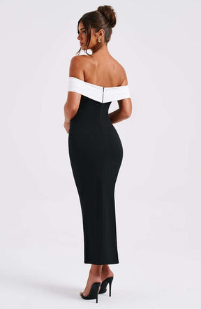 Bex Midi Dress - Black/White M.T