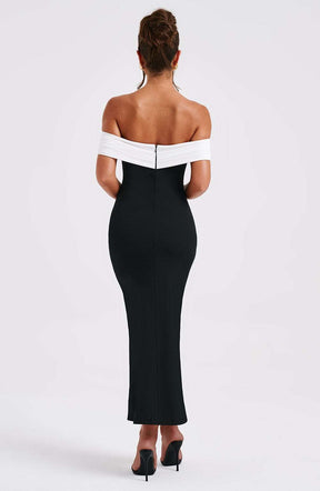 Bex Midi Dress - Black/White M.T