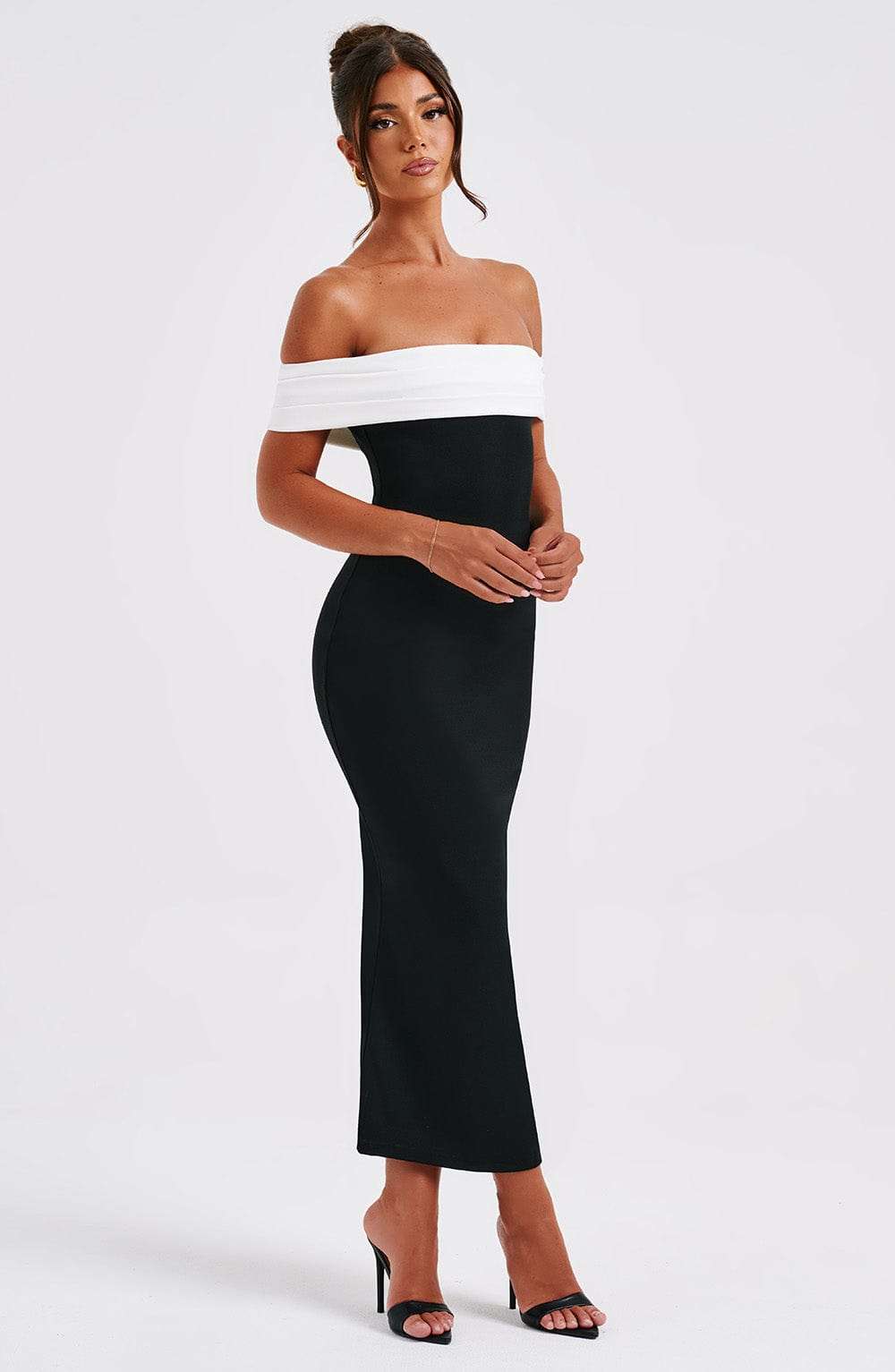 Bex Midi Dress - Black/White M.T