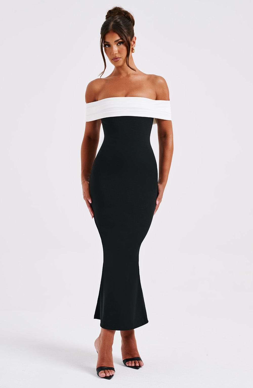 Bex Midi Dress - Black/White M.T