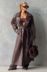 Bridget Trench Coat - Plum Brown S.M