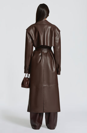Bridget Trench Coat - Plum Brown S.M