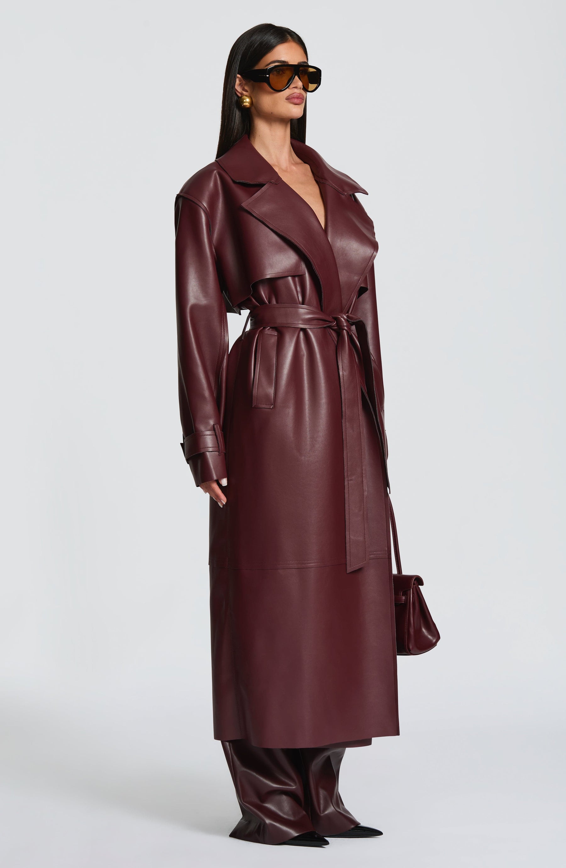 Bridget Trench Coat - Plum S.M