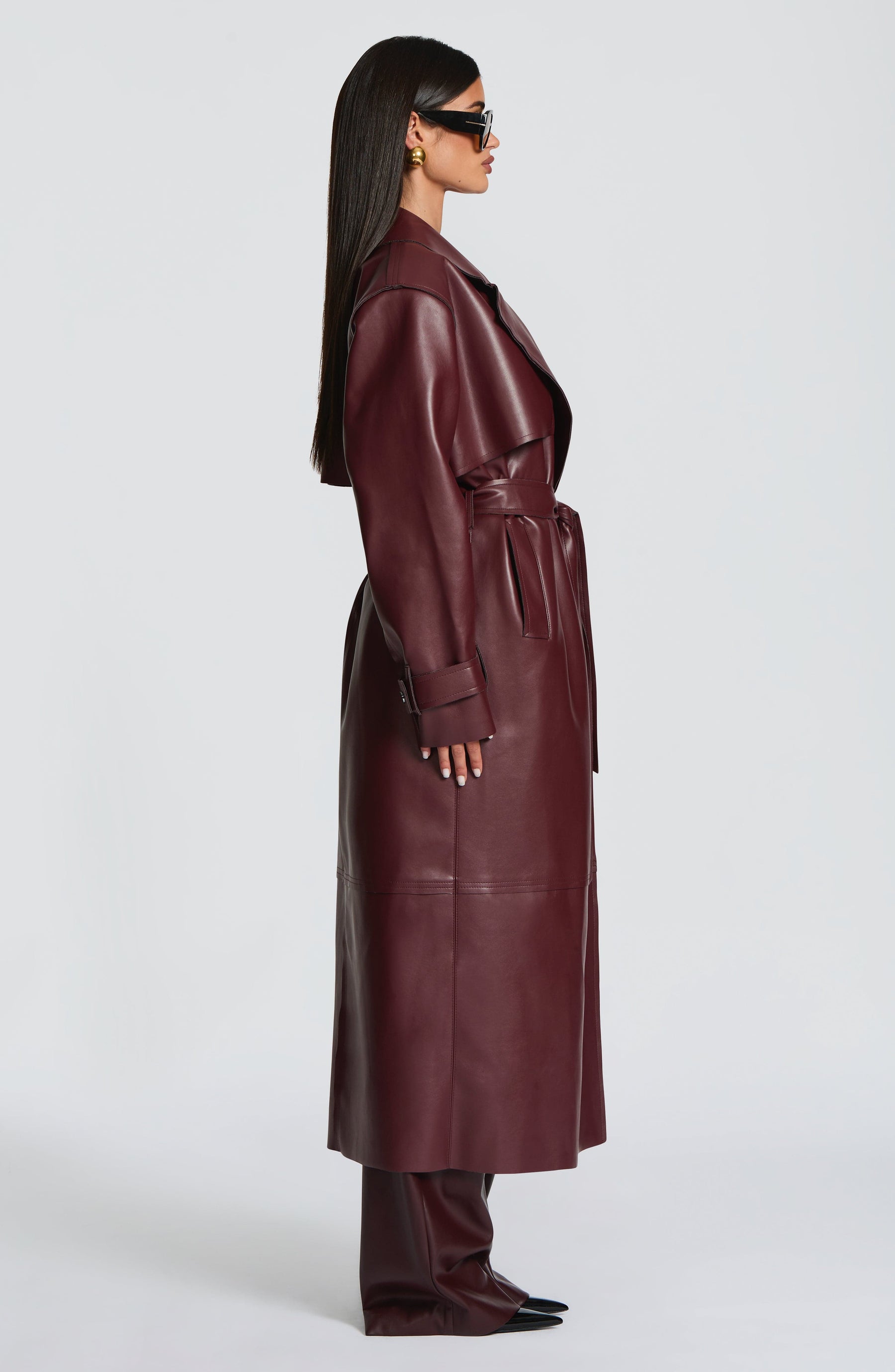 Bridget Trench Coat - Plum S.M