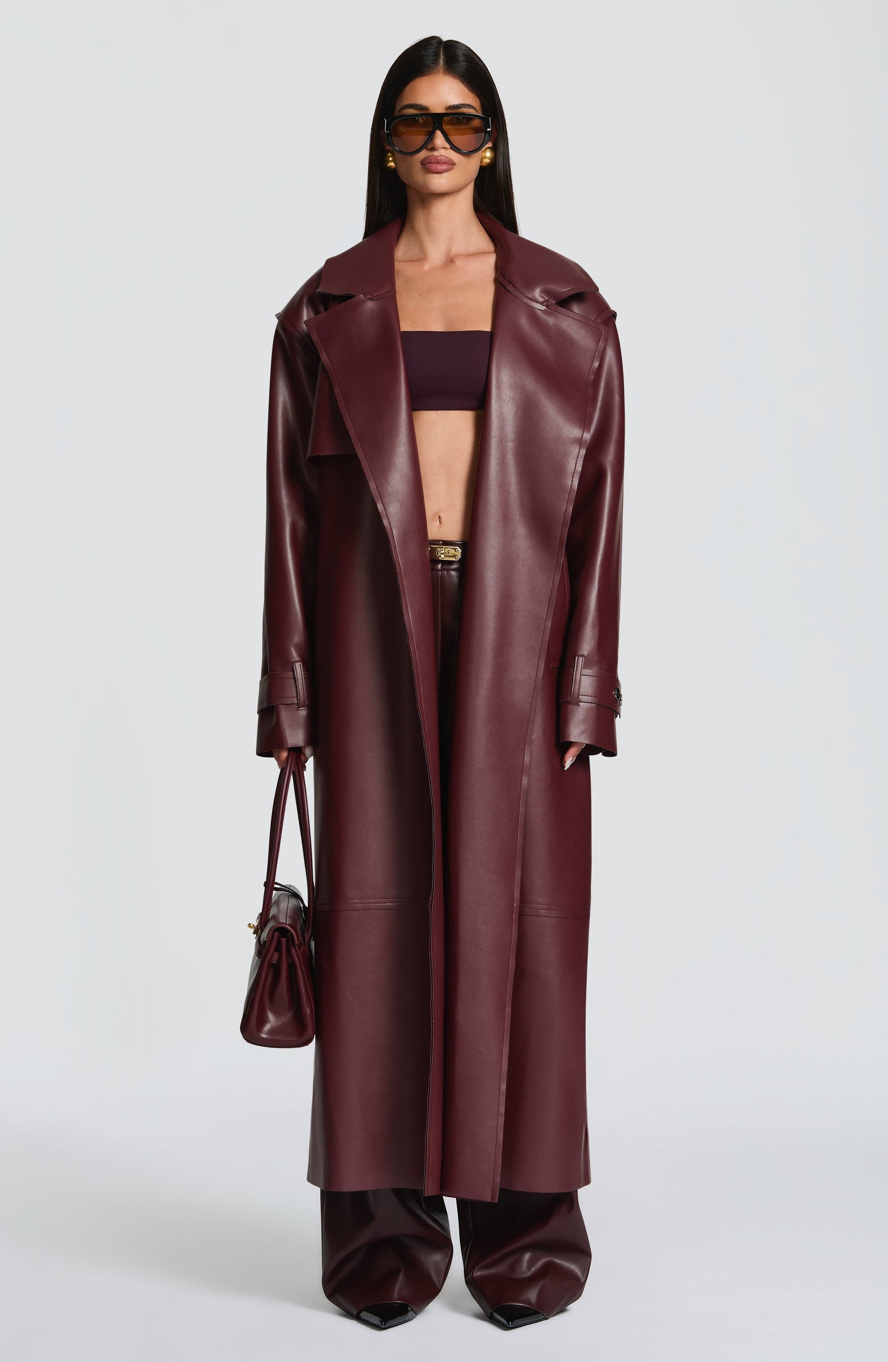 Bridget Trench Coat - Plum S.M