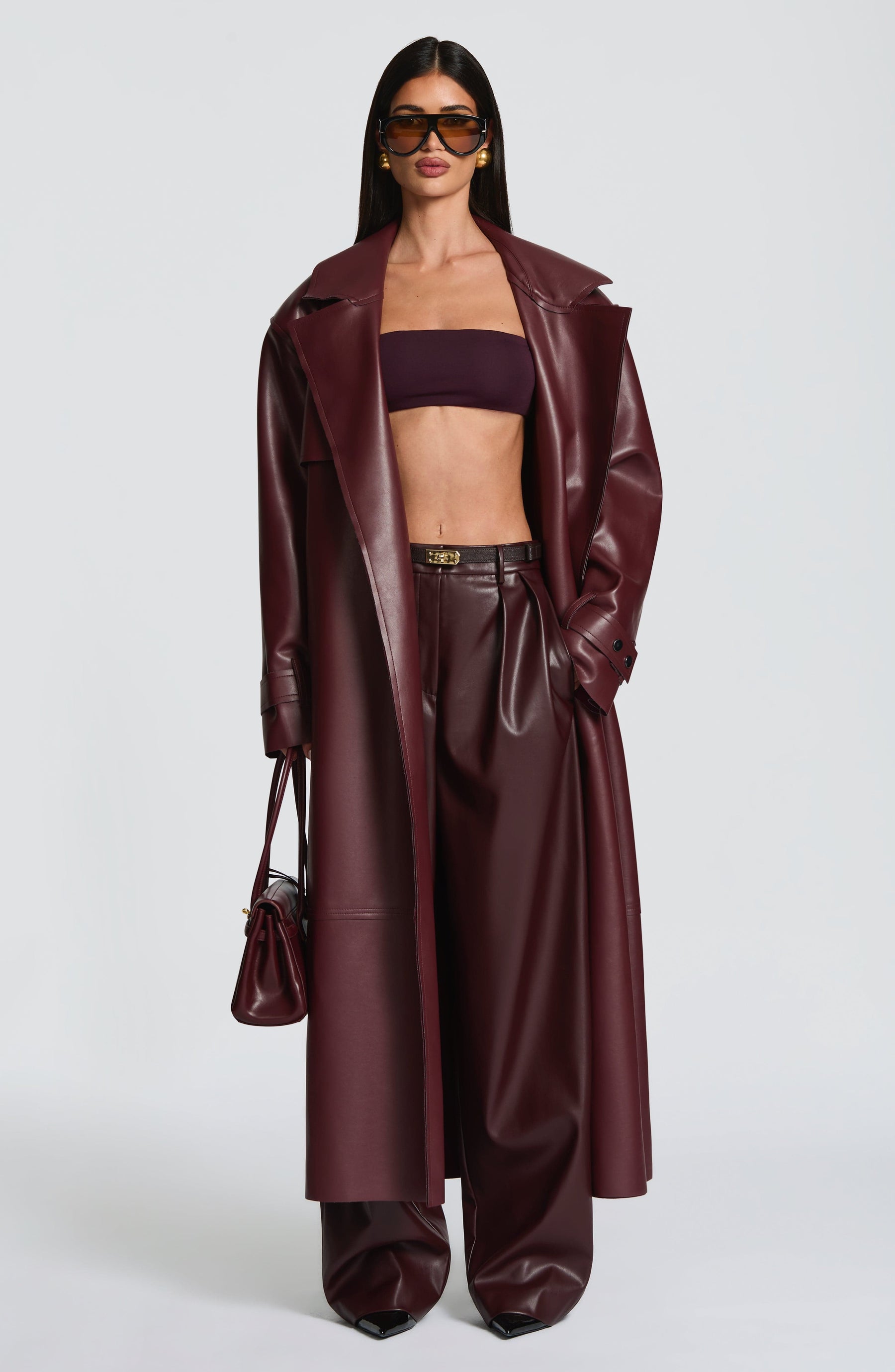 Bridget Trench Coat - Plum S.M