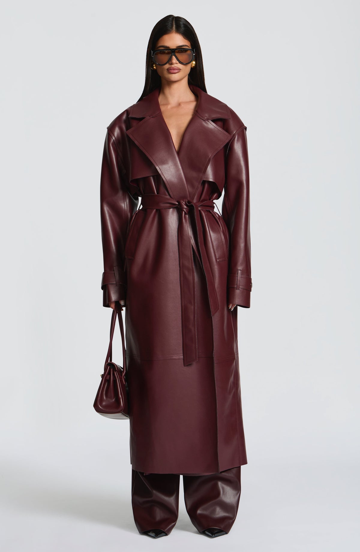 Bridget Trench Coat - Plum S.M