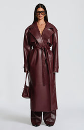Bridget Trench Coat - Plum S.M