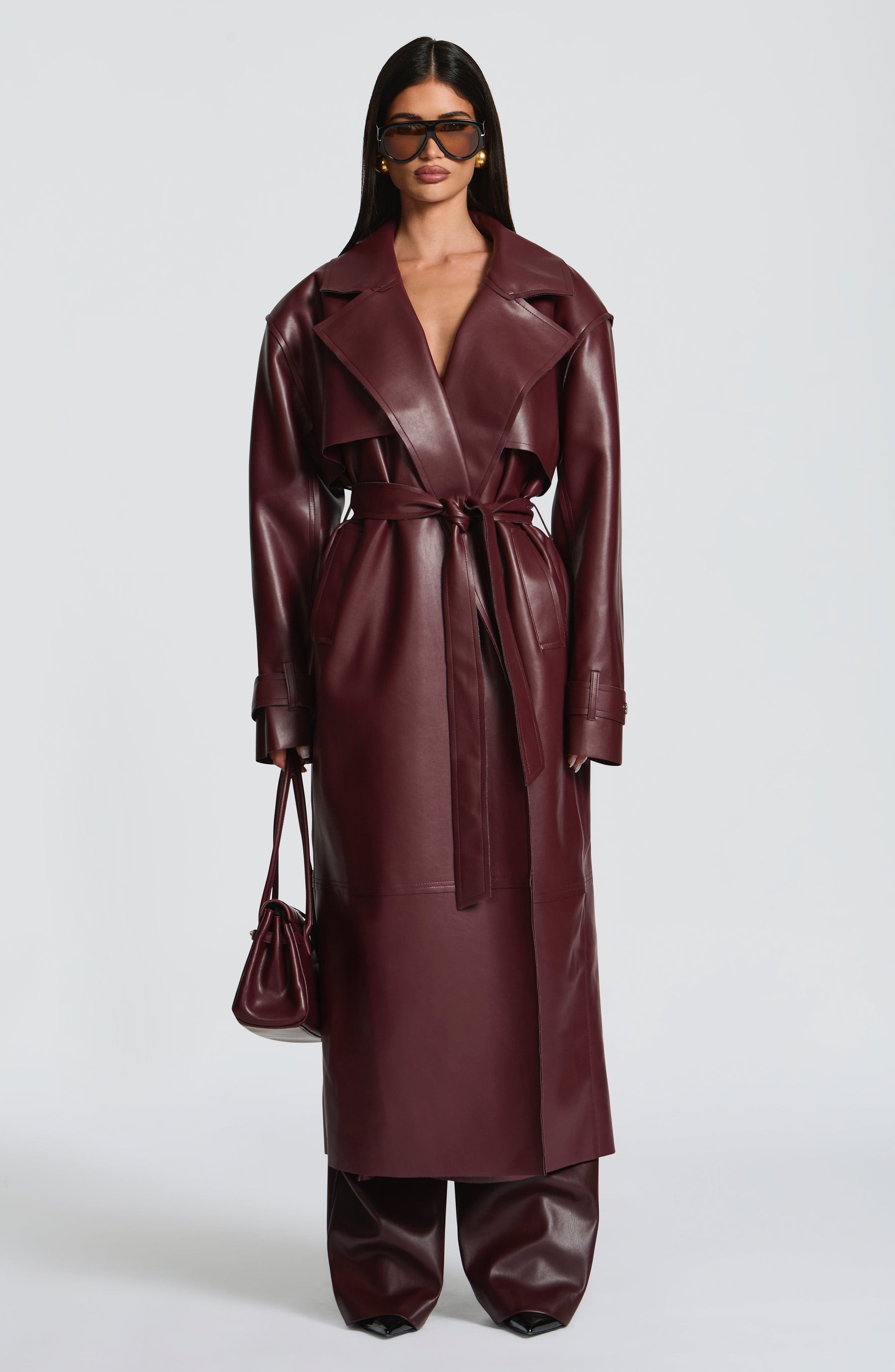 Bridget Trench Coat - Plum S.M