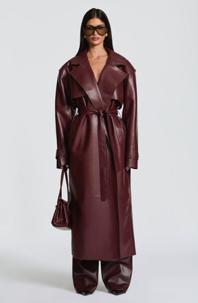 Bridget Trench Coat - Plum S.M