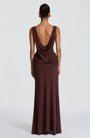 Bruna Maxi Dress - Plum Brown L.F