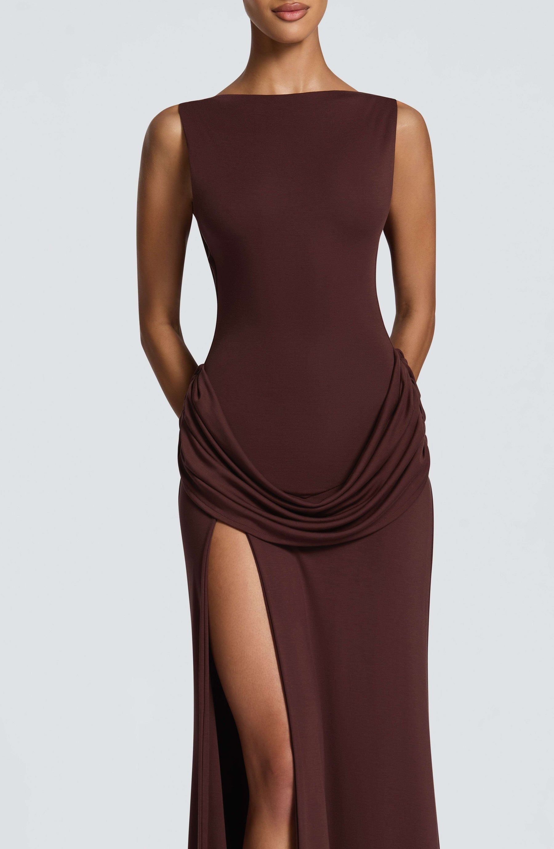 Bruna Maxi Dress - Plum Brown L.F