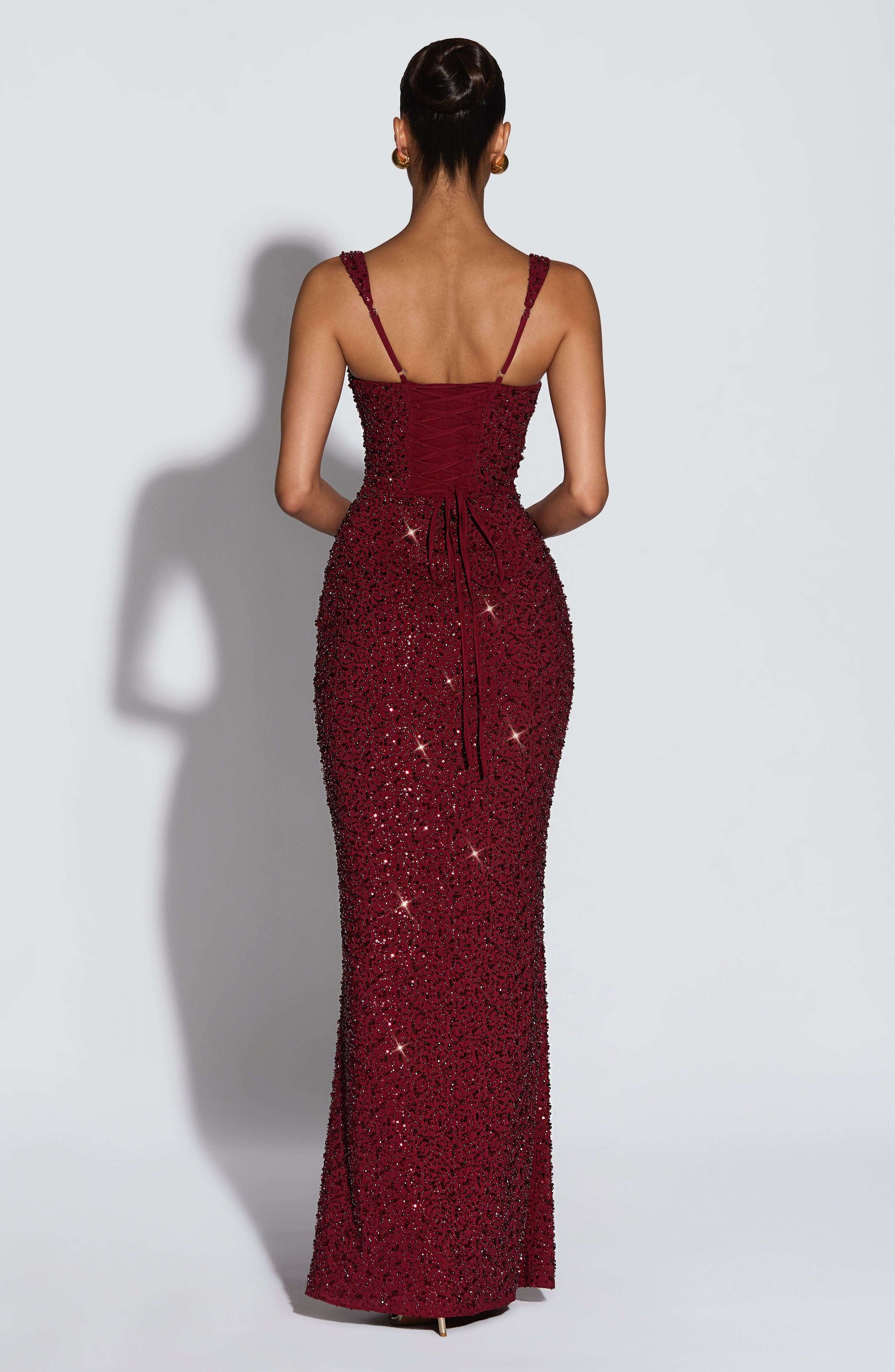 Calanthe Maxi Dress - Burgundy Sparkle R.F
