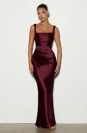 Calanthe Maxi Dress - Cherry Lacquer M.T