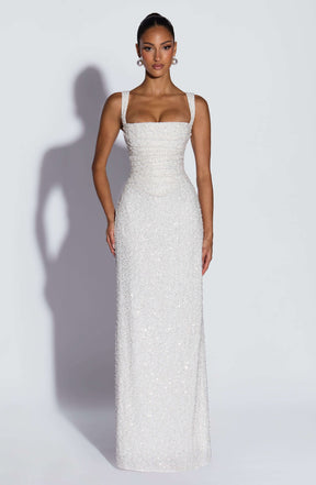 Calanthe Maxi Dress - Ivory Sparkle R.F