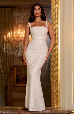 Calanthe Maxi Dress - Ivory Sparkle R.F