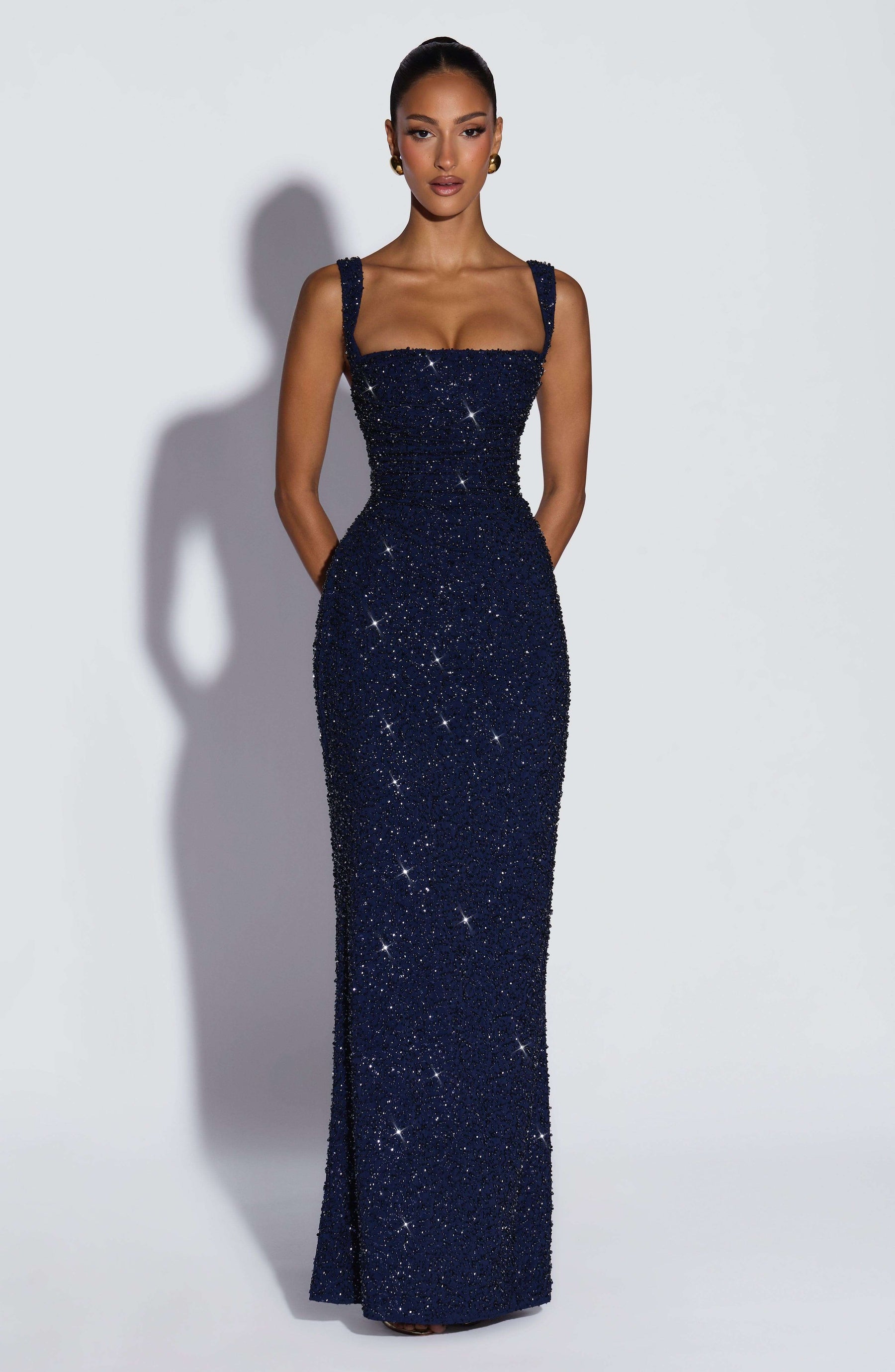 Calanthe Maxi Dress - Navy Sparkle R.F