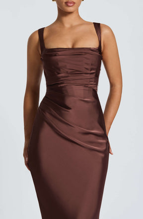 Calanthe Maxi Dress - Plum Brown M.T